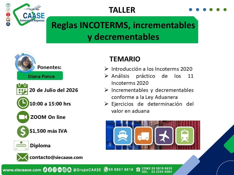 Taller "Reglas INCOTERMS, incrementables u decretables"